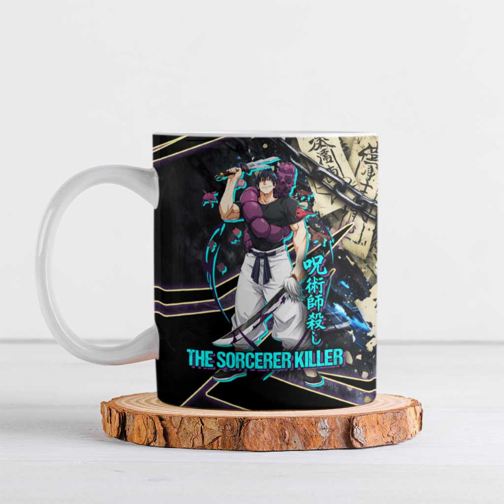 Toji Fushiguro Sorcerer Killer Ceramic Mug Dark Scroll Samurai Ink Style