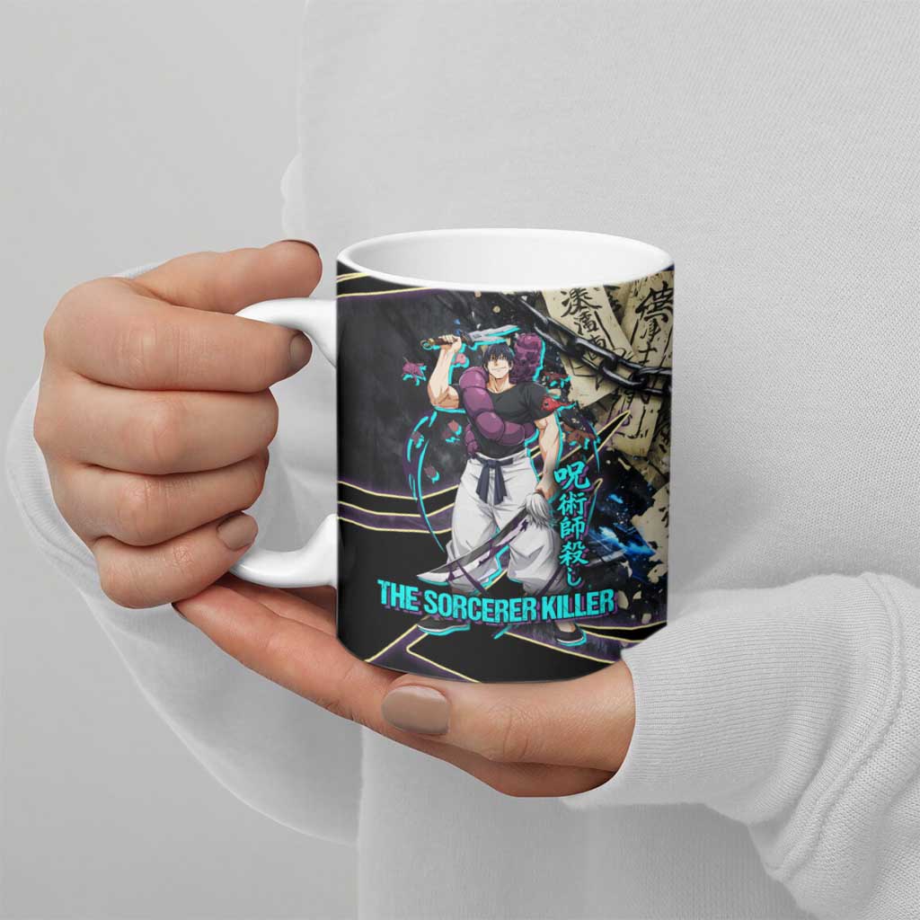 Toji Fushiguro Sorcerer Killer Ceramic Mug Dark Scroll Samurai Ink Style