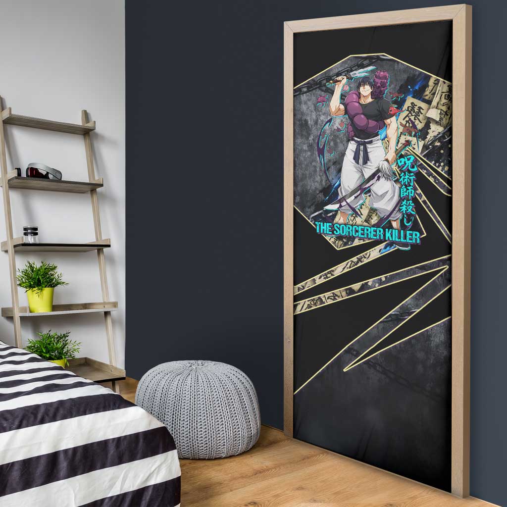 Toji Fushiguro Sorcerer Killer Door Cover Dark Scroll Samurai Ink Style