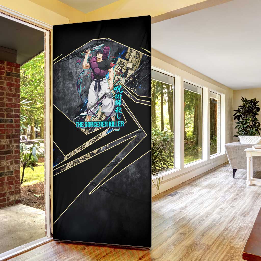 Toji Fushiguro Sorcerer Killer Door Cover Dark Scroll Samurai Ink Style