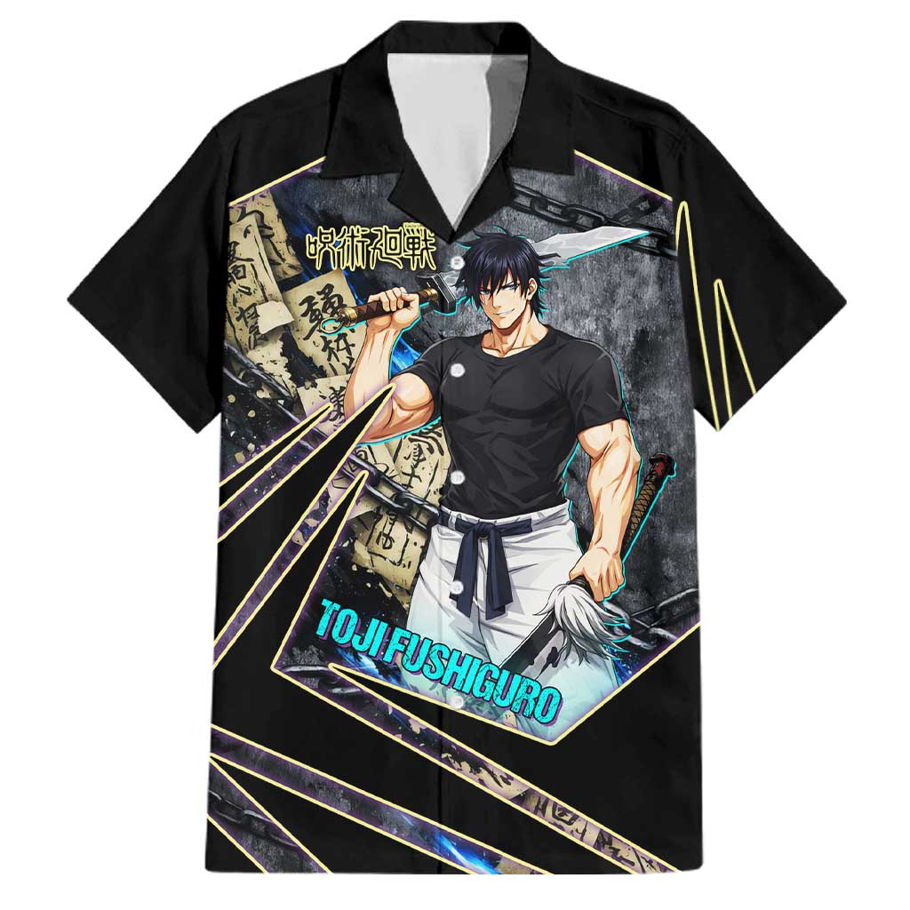 Toji Fushiguro Sorcerer Killer Family Matching Long Sleeve Bodycon Dress and Hawaiian Shirt Dark Scroll Samurai Ink Style
