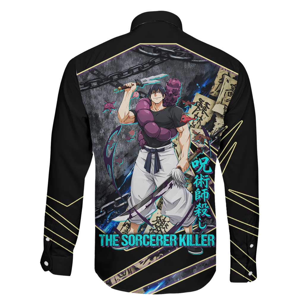 Toji Fushiguro Sorcerer Killer Family Matching Off Shoulder Maxi Dress and Hawaiian Shirt Dark Scroll Samurai Ink Style