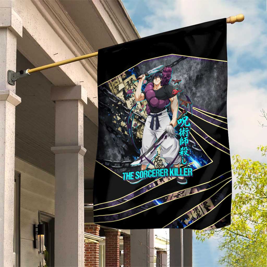 Toji Fushiguro Sorcerer Killer Garden Flag Dark Scroll Samurai Ink Style