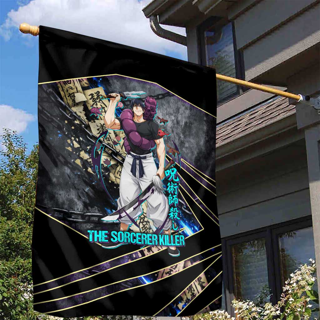 Toji Fushiguro Sorcerer Killer Garden Flag Dark Scroll Samurai Ink Style