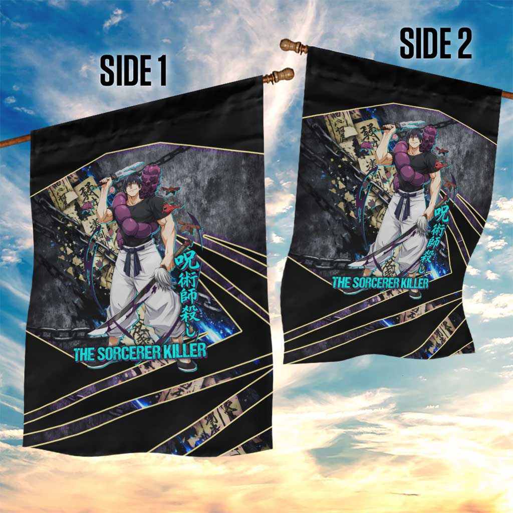 Toji Fushiguro Sorcerer Killer Garden Flag Dark Scroll Samurai Ink Style