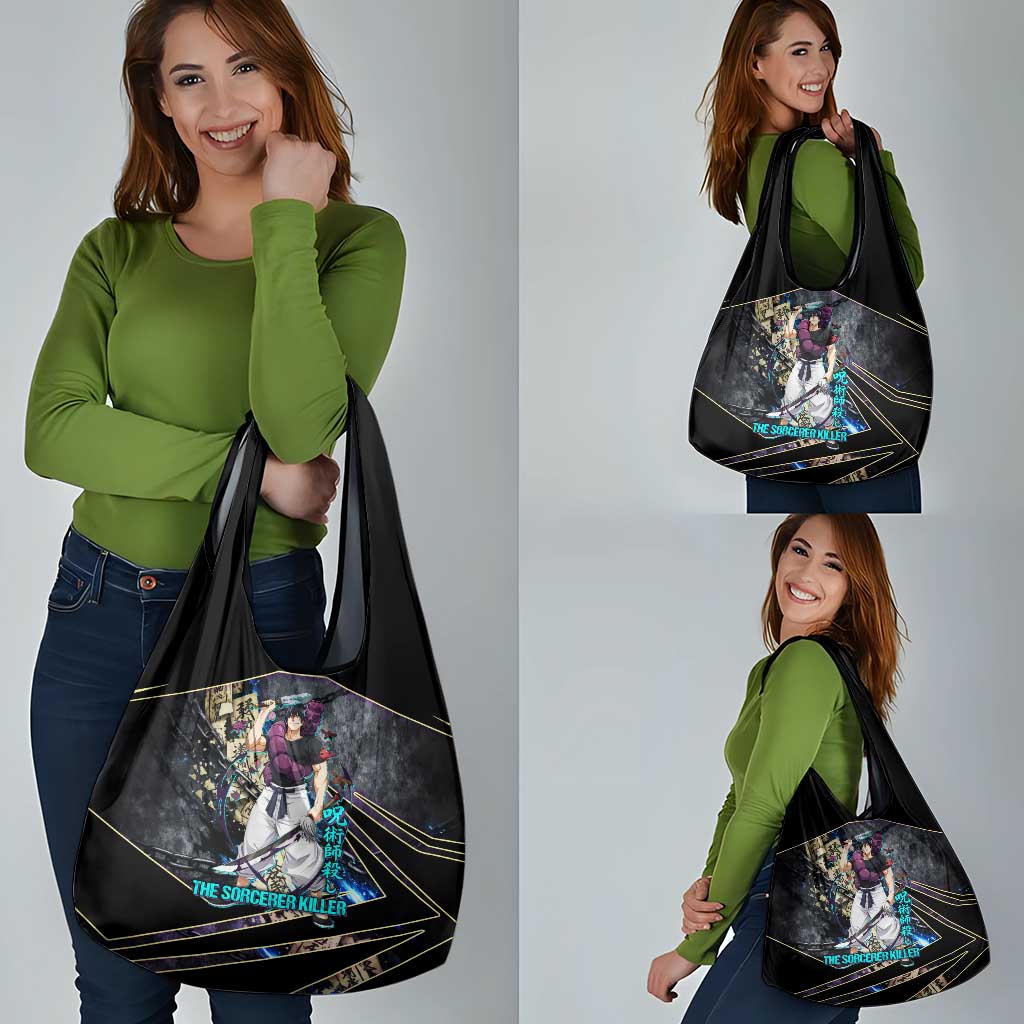 Toji Fushiguro Sorcerer Killer Grocery Bag Dark Scroll Samurai Ink Style