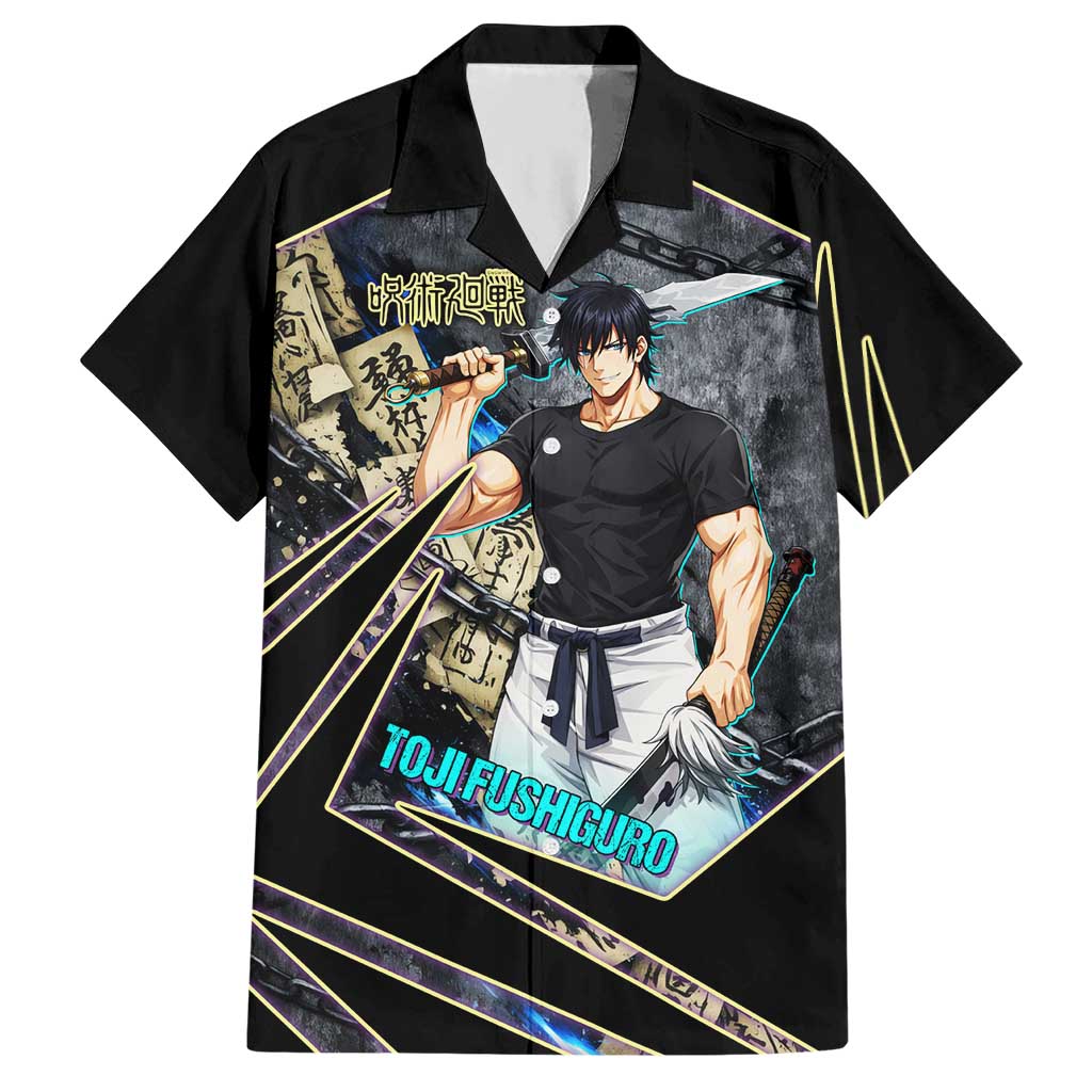 Toji Fushiguro Sorcerer Killer Hawaiian Shirt Dark Scroll Samurai Ink Style