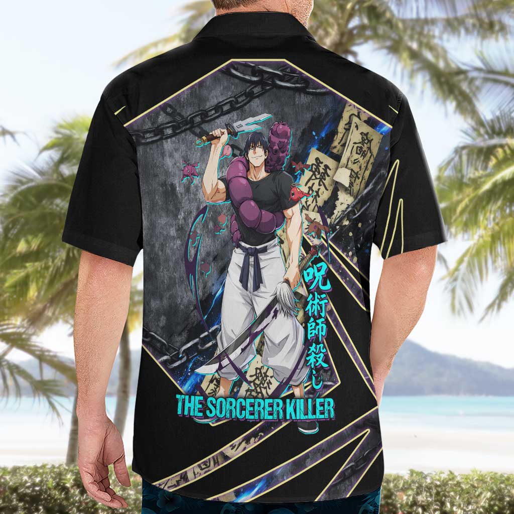 Toji Fushiguro Sorcerer Killer Hawaiian Shirt Dark Scroll Samurai Ink Style