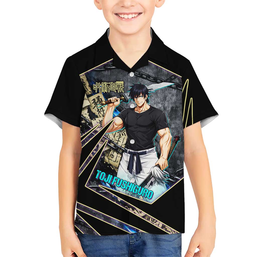 Toji Fushiguro Sorcerer Killer Hawaiian Shirt Dark Scroll Samurai Ink Style