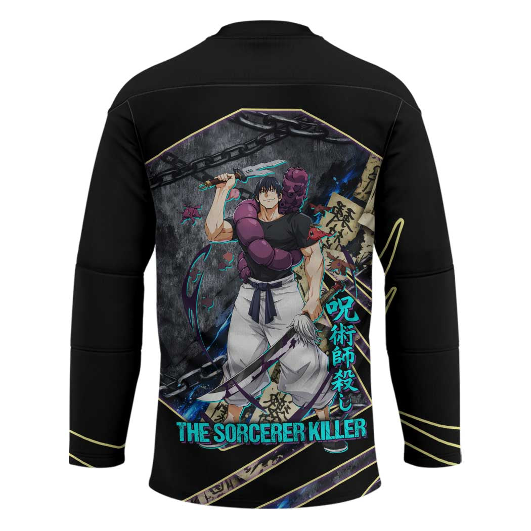 Toji Fushiguro Sorcerer Killer Hockey Jersey Dark Scroll Samurai Ink Style