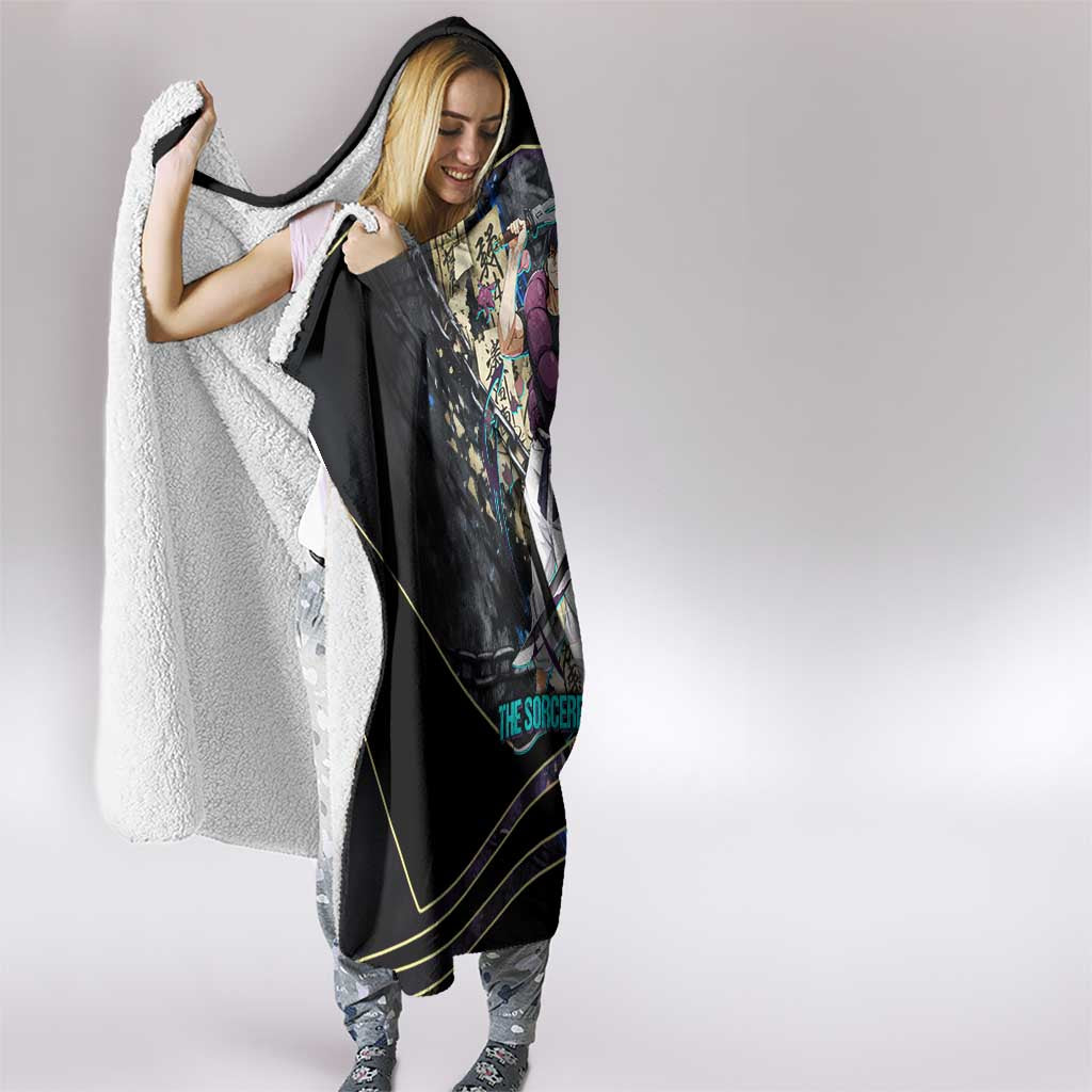 Toji Fushiguro Sorcerer Killer Hooded Blanket Dark Scroll Samurai Ink Style