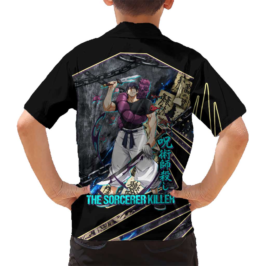 Toji Fushiguro Sorcerer Killer Kid Hawaiian Shirt Dark Scroll Samurai Ink Style