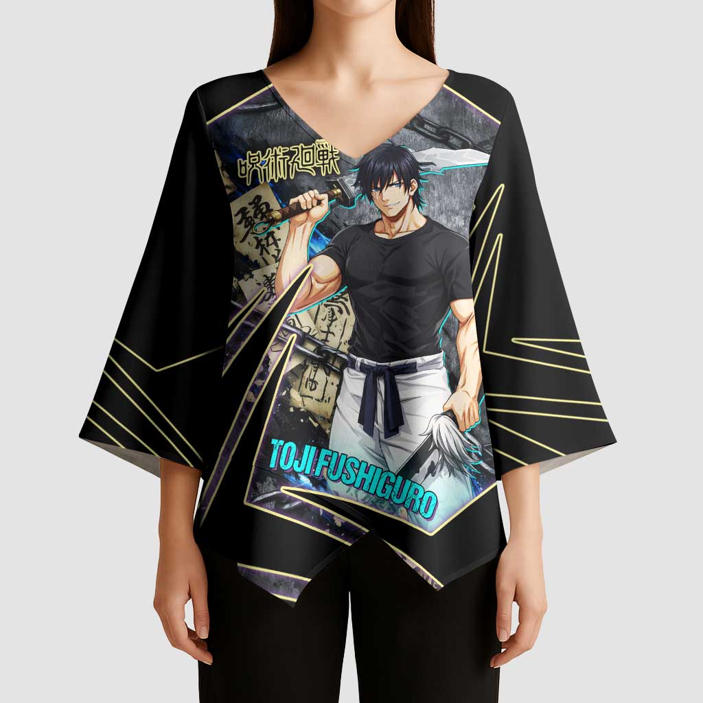 Toji Fushiguro Sorcerer Killer Kimono Sleeve Blouse Dark Scroll Samurai Ink Style