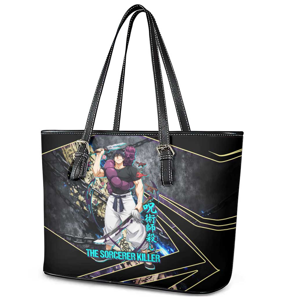 Toji Fushiguro Sorcerer Killer Leather Tote Bag Dark Scroll Samurai Ink Style