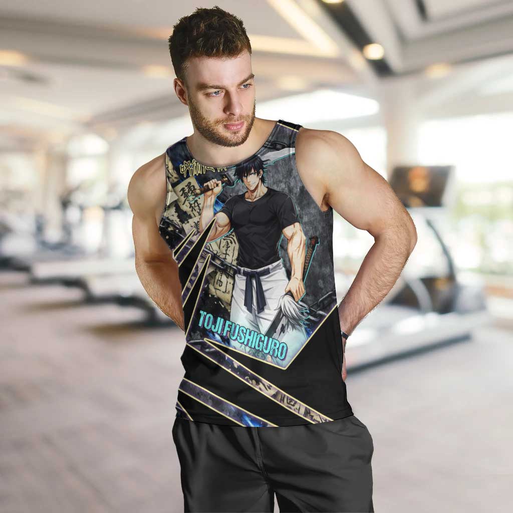 Toji Fushiguro Sorcerer Killer Men Tank Top Dark Scroll Samurai Ink Style