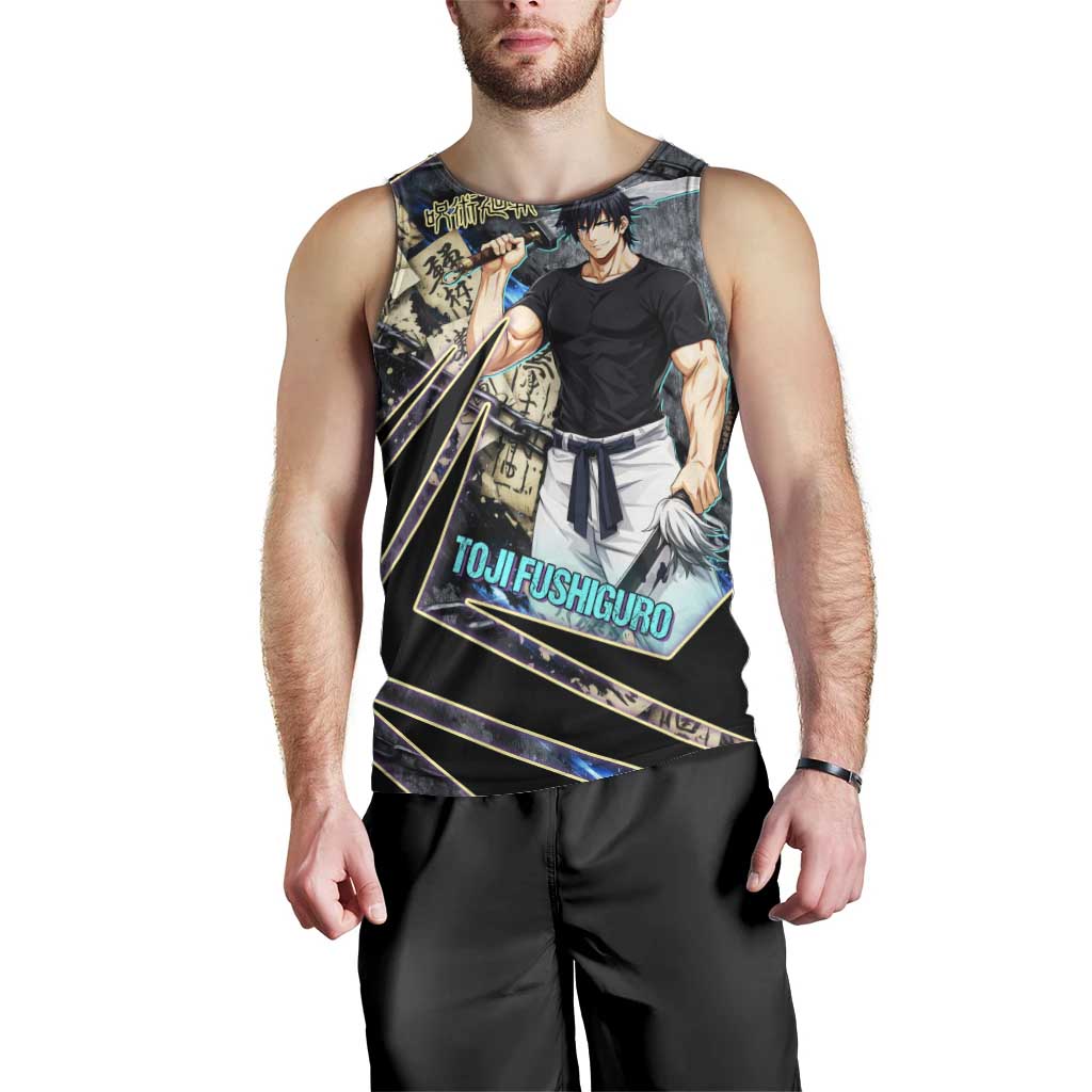 Toji Fushiguro Sorcerer Killer Men Tank Top Dark Scroll Samurai Ink Style