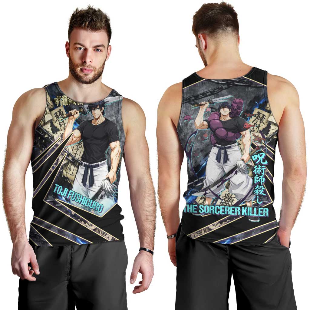 Toji Fushiguro Sorcerer Killer Men Tank Top Dark Scroll Samurai Ink Style
