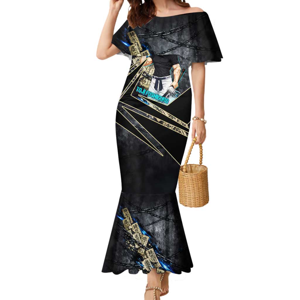 Toji Fushiguro Sorcerer Killer Mermaid Dress Dark Scroll Samurai Ink Style