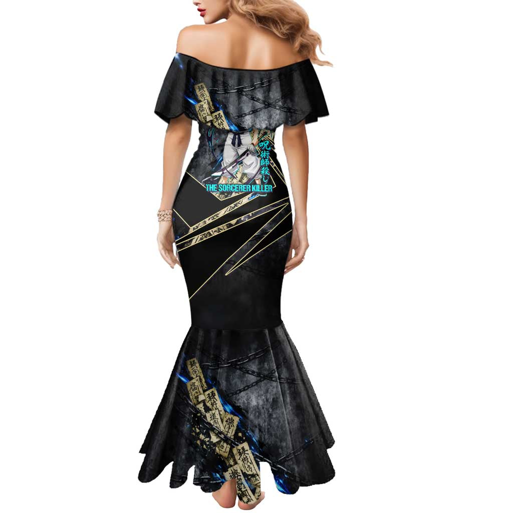 Toji Fushiguro Sorcerer Killer Mermaid Dress Dark Scroll Samurai Ink Style