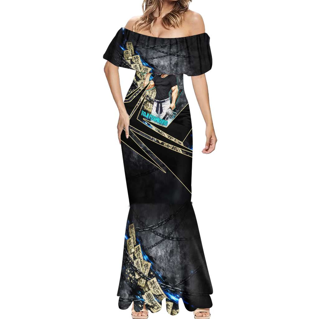 Toji Fushiguro Sorcerer Killer Mermaid Dress Dark Scroll Samurai Ink Style