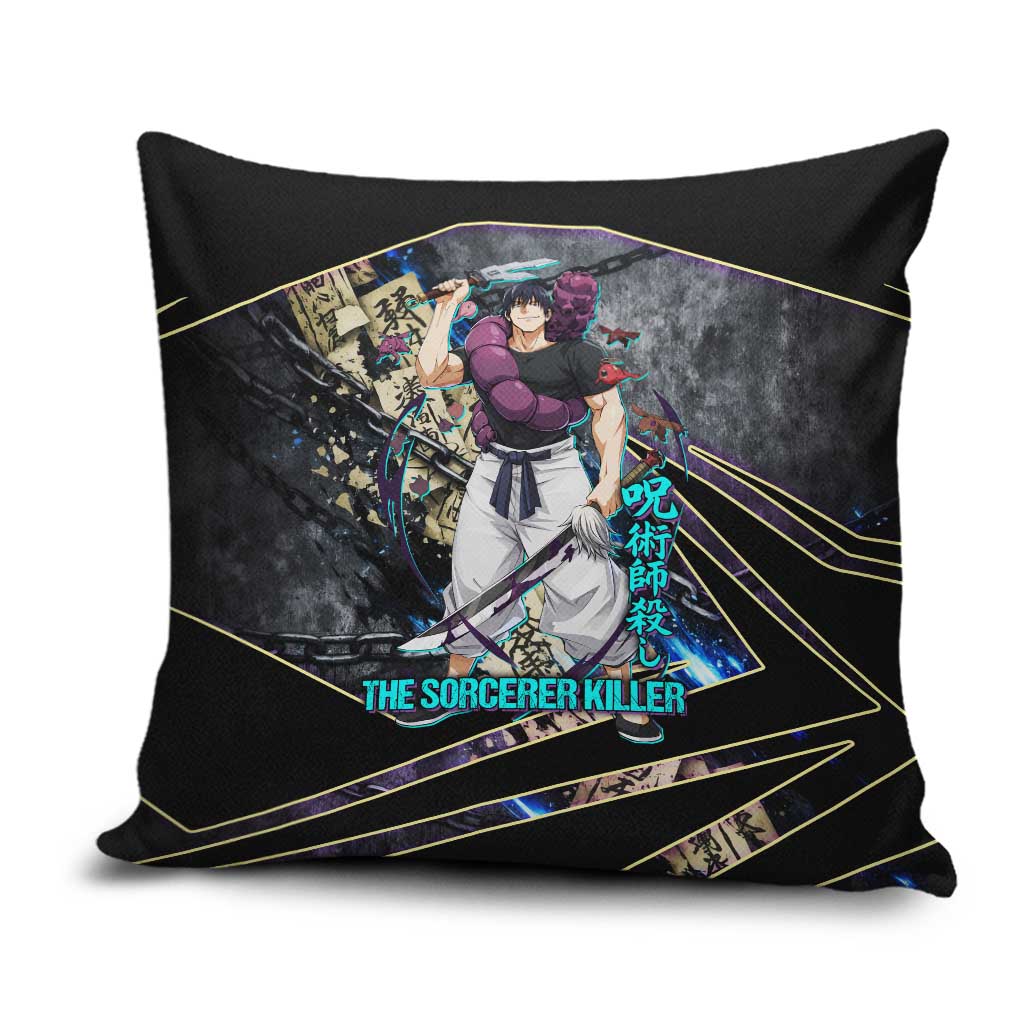 Toji Fushiguro Sorcerer Killer Pillow Cover Dark Scroll Samurai Ink Style