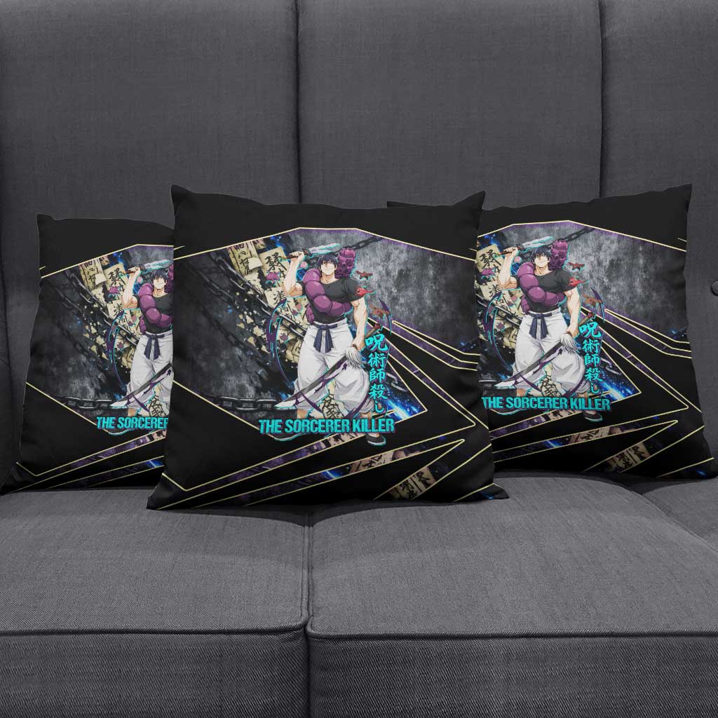 Toji Fushiguro Sorcerer Killer Pillow Cover Dark Scroll Samurai Ink Style