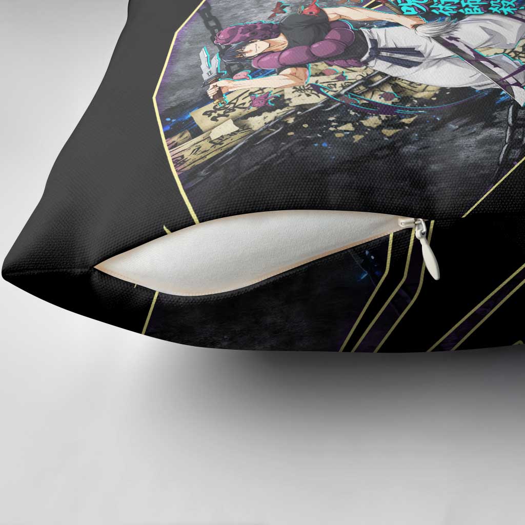 Toji Fushiguro Sorcerer Killer Pillow Cover Dark Scroll Samurai Ink Style