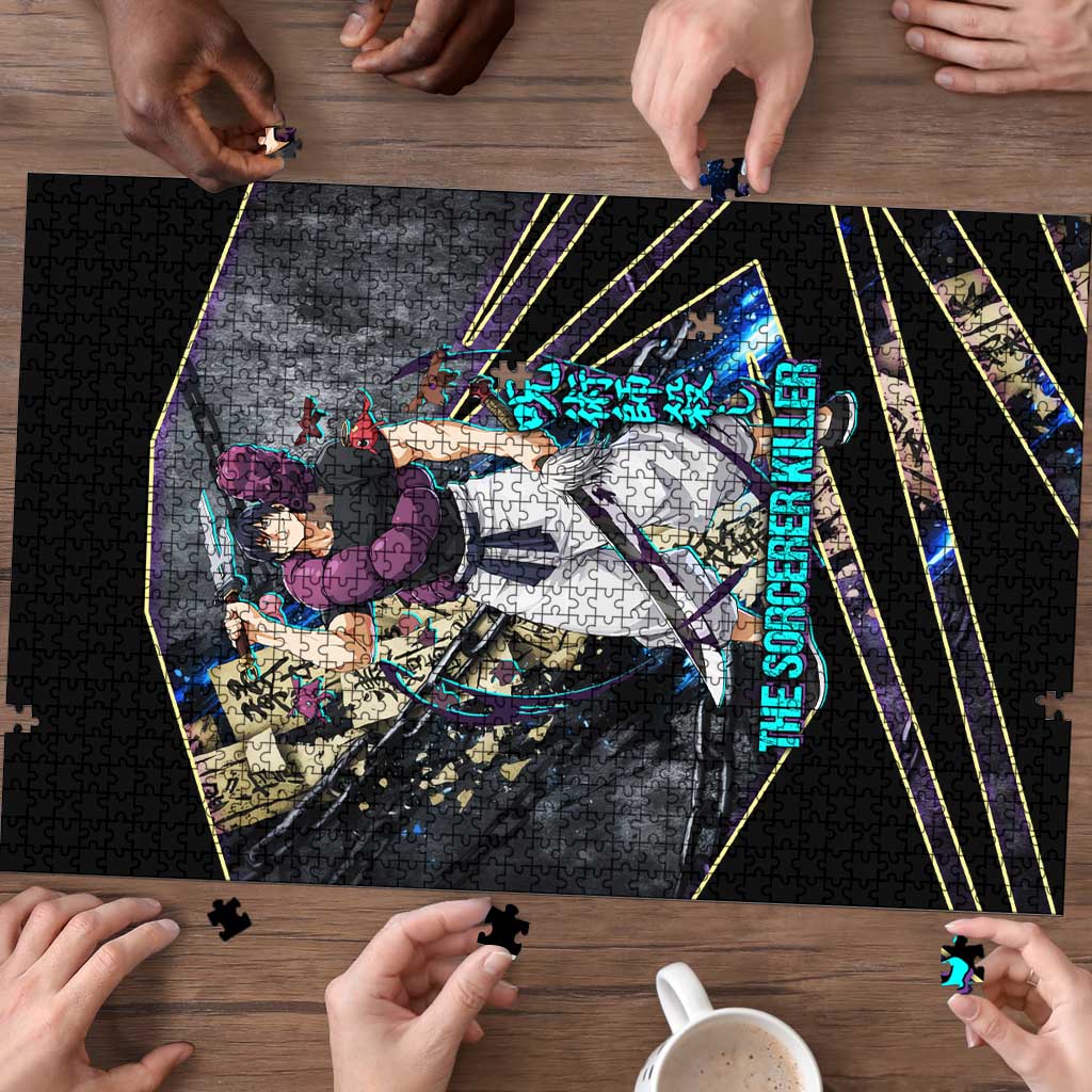 Toji Fushiguro Sorcerer Killer Puzzle Dark Scroll Samurai Ink Style
