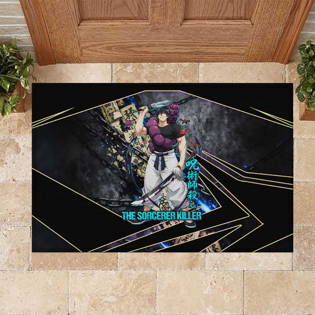 Toji Fushiguro Sorcerer Killer Rubber Doormat Dark Scroll Samurai Ink Style