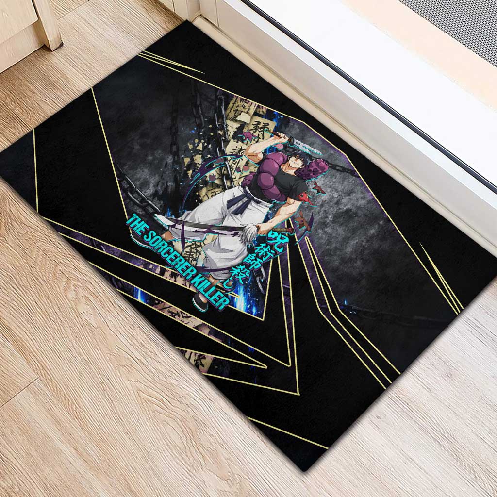 Toji Fushiguro Sorcerer Killer Rubber Doormat Dark Scroll Samurai Ink Style