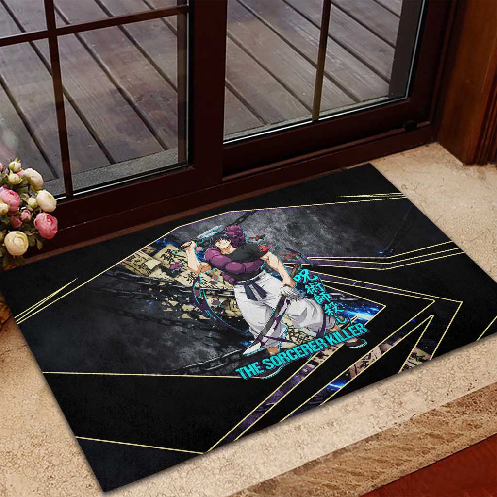 Toji Fushiguro Sorcerer Killer Rubber Doormat Dark Scroll Samurai Ink Style