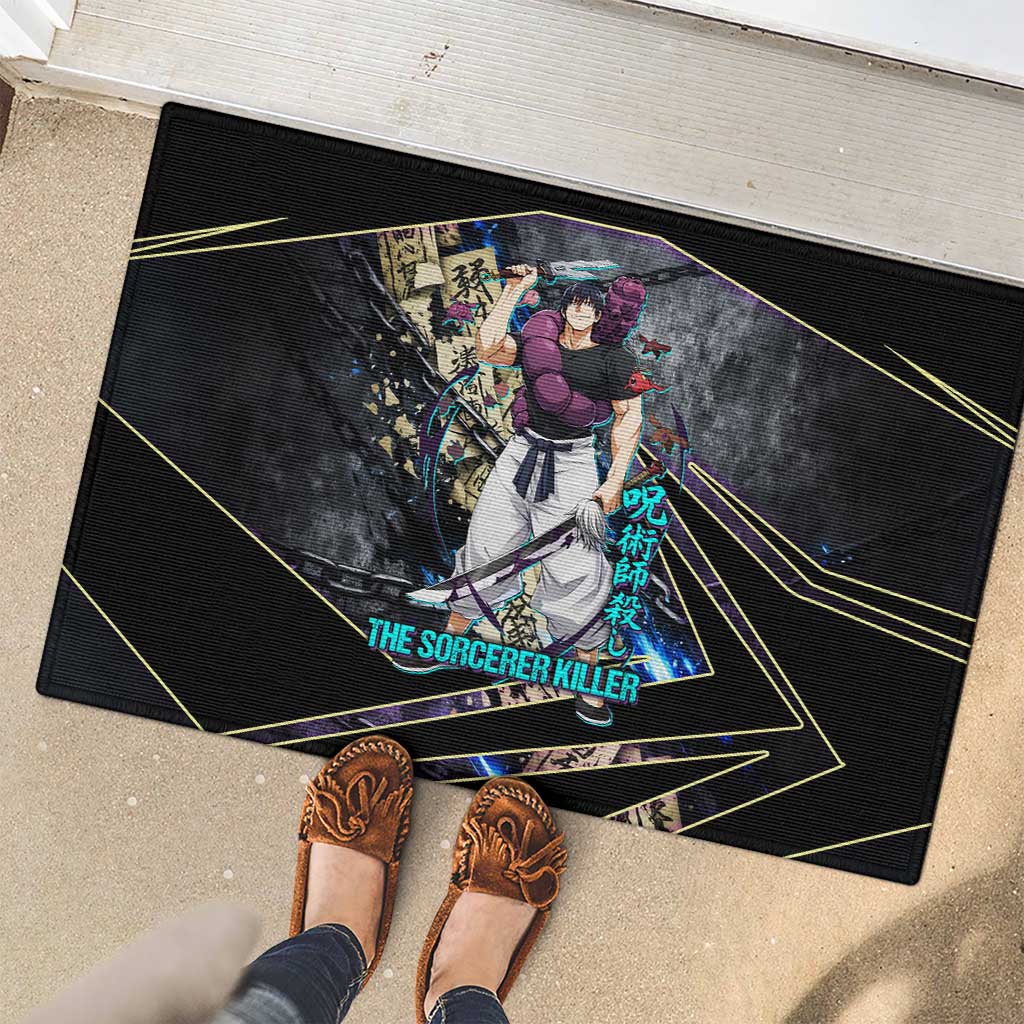 Toji Fushiguro Sorcerer Killer Rubber Doormat Dark Scroll Samurai Ink Style