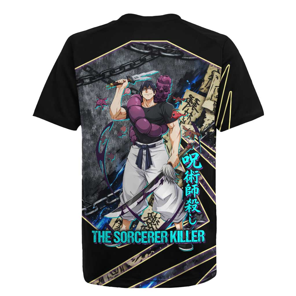 Toji Fushiguro Sorcerer Killer Rugby Jersey Dark Scroll Samurai Ink Style