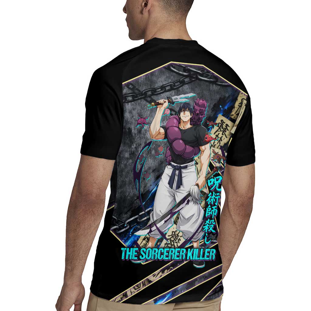 Toji Fushiguro Sorcerer Killer Rugby Jersey Dark Scroll Samurai Ink Style