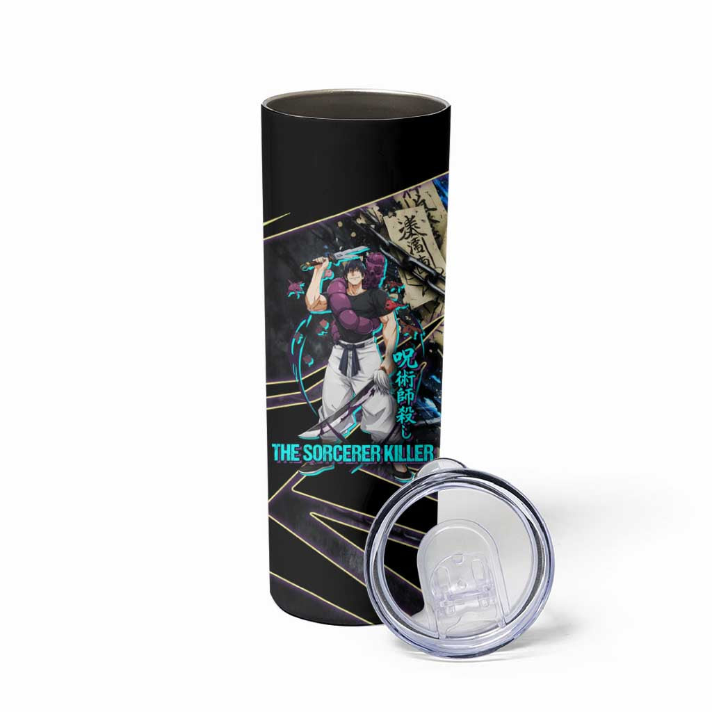 Toji Fushiguro Sorcerer Killer Skinny Tumbler Dark Scroll Samurai Ink Style