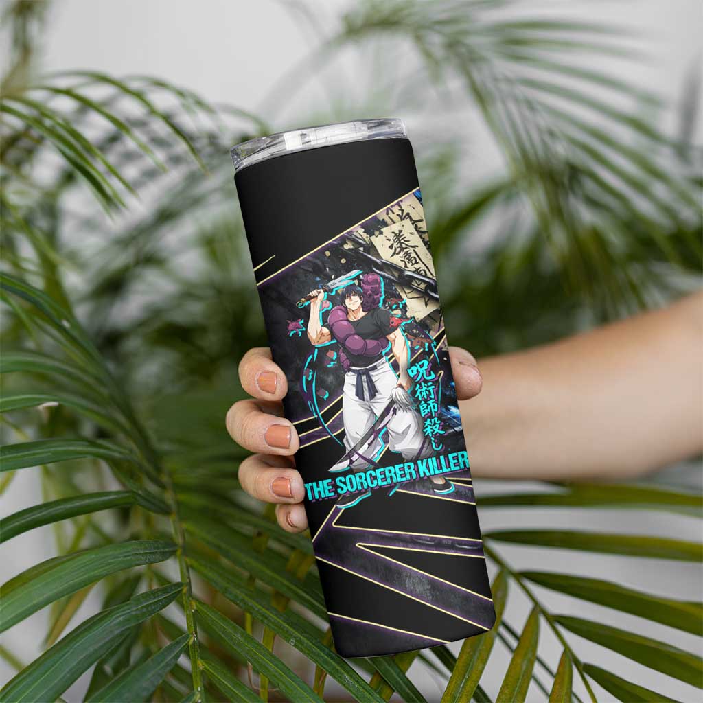 Toji Fushiguro Sorcerer Killer Skinny Tumbler Dark Scroll Samurai Ink Style