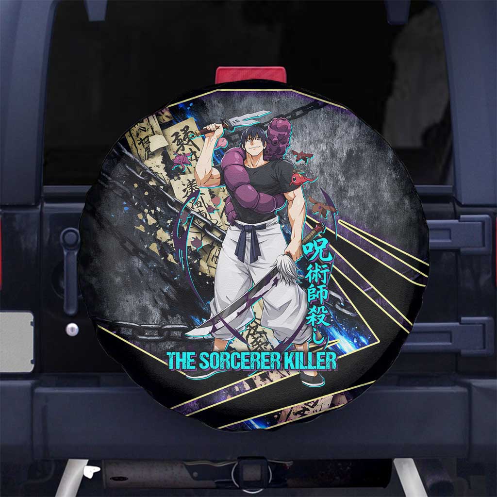 Toji Fushiguro Sorcerer Killer Spare Tire Cover Dark Scroll Samurai Ink Style