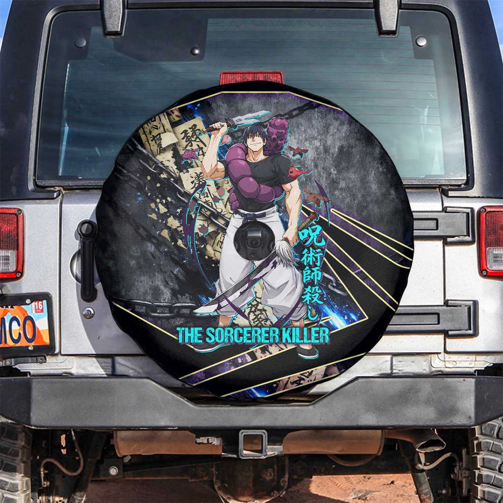 Toji Fushiguro Sorcerer Killer Spare Tire Cover Dark Scroll Samurai Ink Style