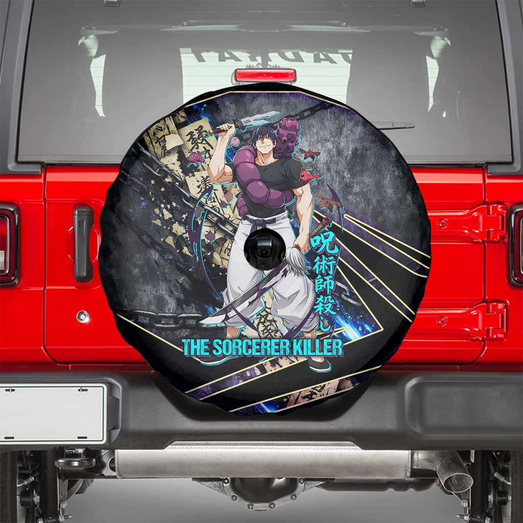 Toji Fushiguro Sorcerer Killer Spare Tire Cover Dark Scroll Samurai Ink Style