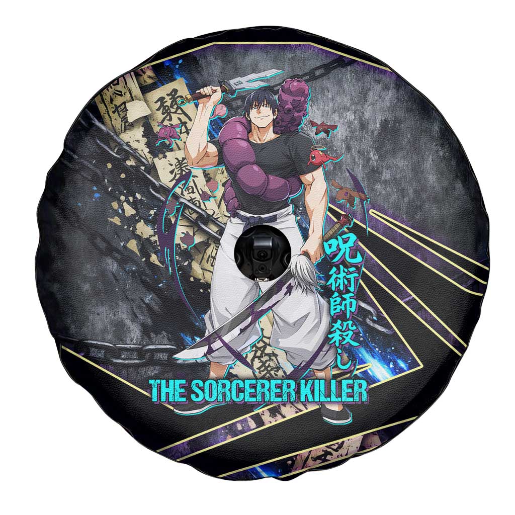Toji Fushiguro Sorcerer Killer Spare Tire Cover Dark Scroll Samurai Ink Style