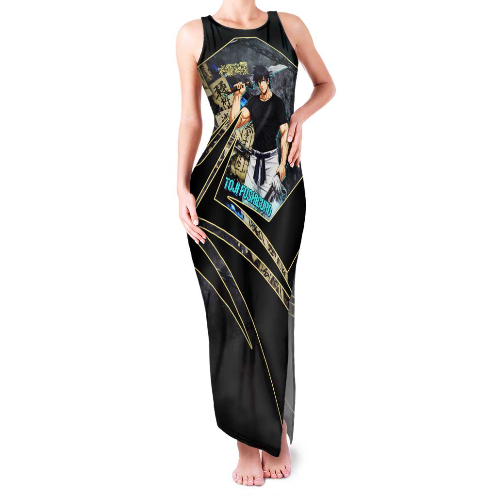 Toji Fushiguro Sorcerer Killer Tank Maxi Dress Dark Scroll Samurai Ink Style