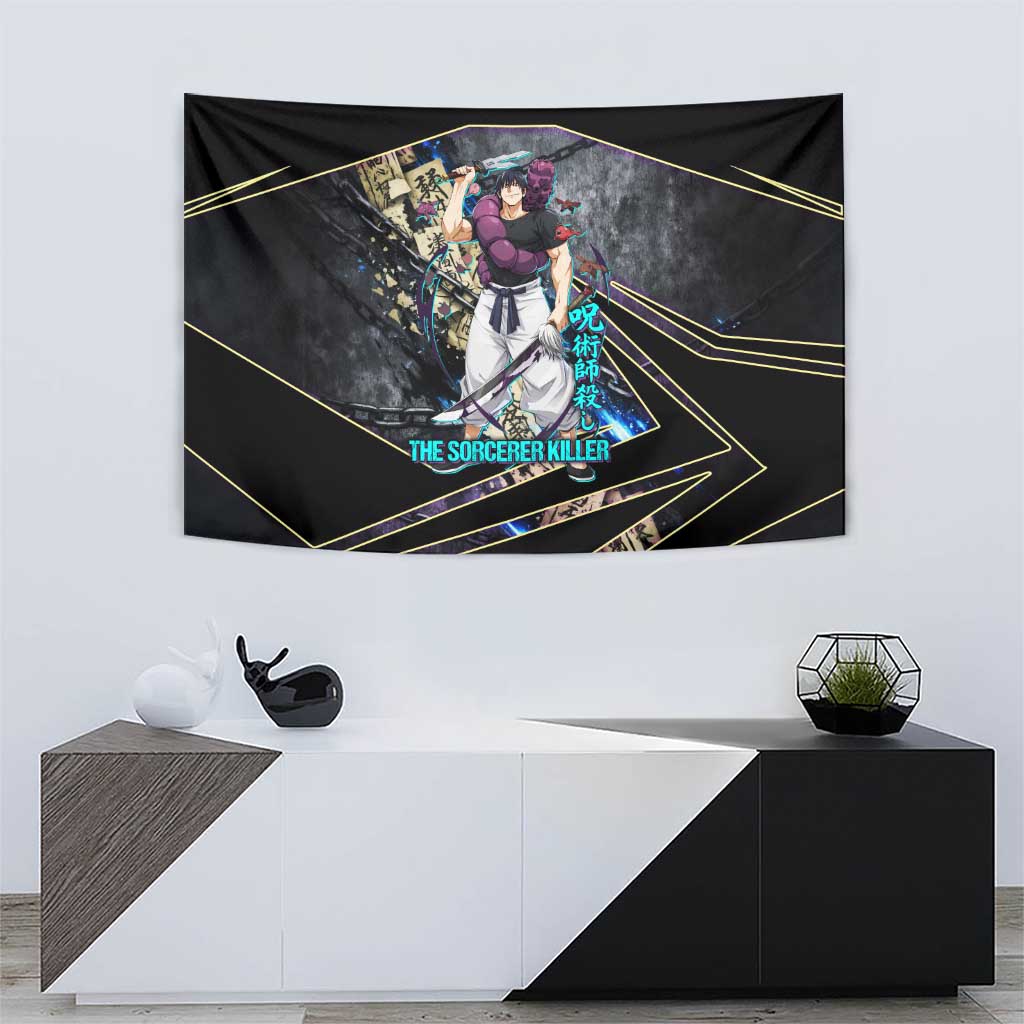 Toji Fushiguro Sorcerer Killer Tapestry Dark Scroll Samurai Ink Style