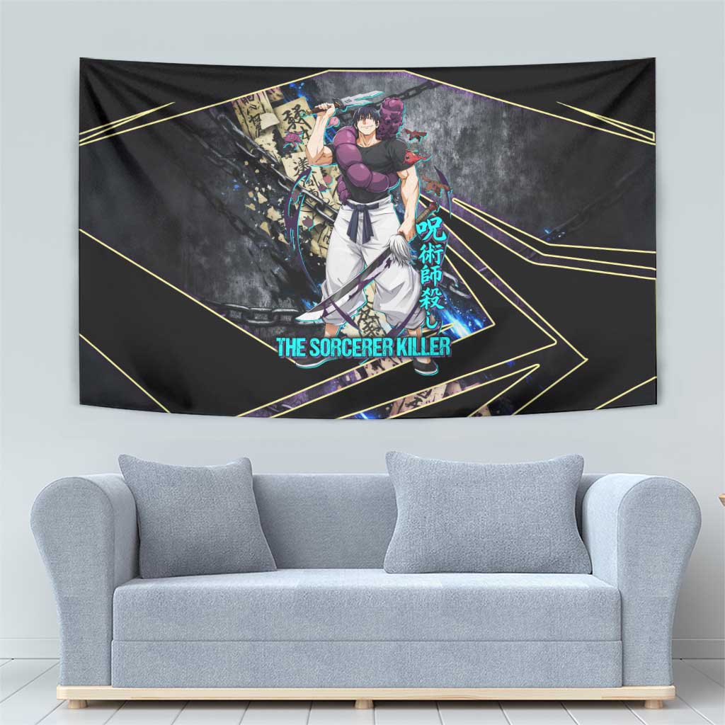 Toji Fushiguro Sorcerer Killer Tapestry Dark Scroll Samurai Ink Style