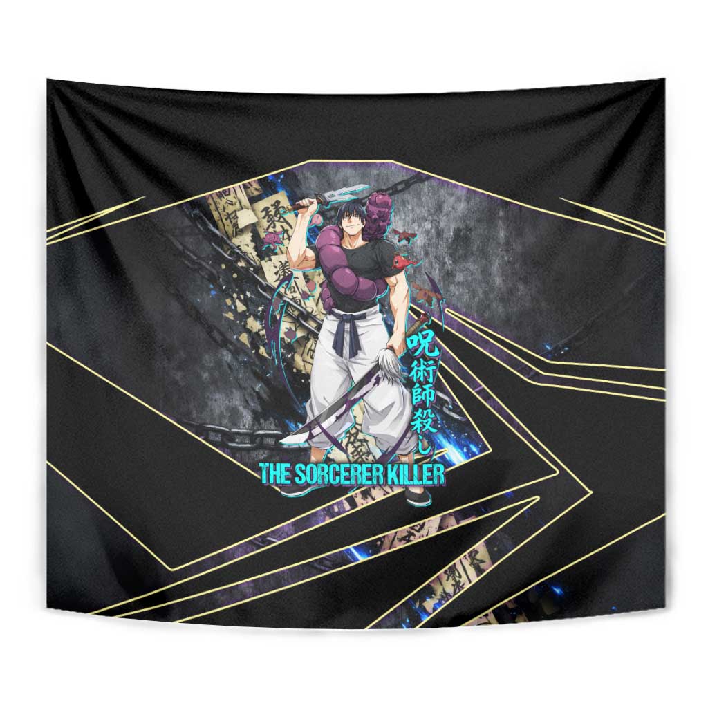 Toji Fushiguro Sorcerer Killer Tapestry Dark Scroll Samurai Ink Style