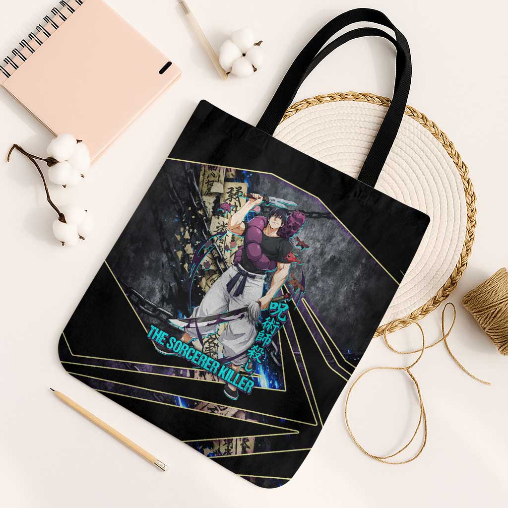 Toji Fushiguro Sorcerer Killer Tote Bag Dark Scroll Samurai Ink Style