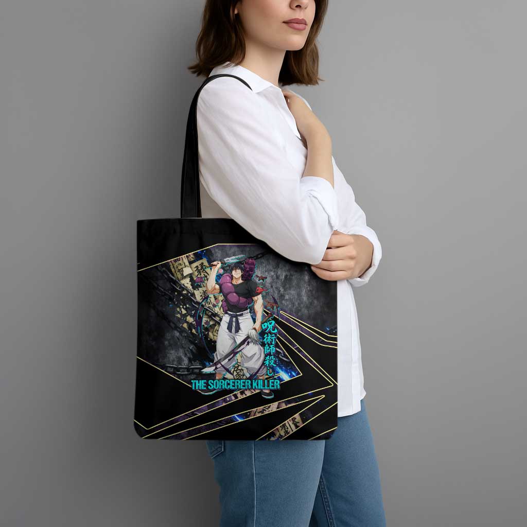 Toji Fushiguro Sorcerer Killer Tote Bag Dark Scroll Samurai Ink Style