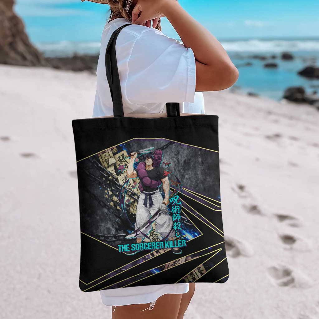 Toji Fushiguro Sorcerer Killer Tote Bag Dark Scroll Samurai Ink Style