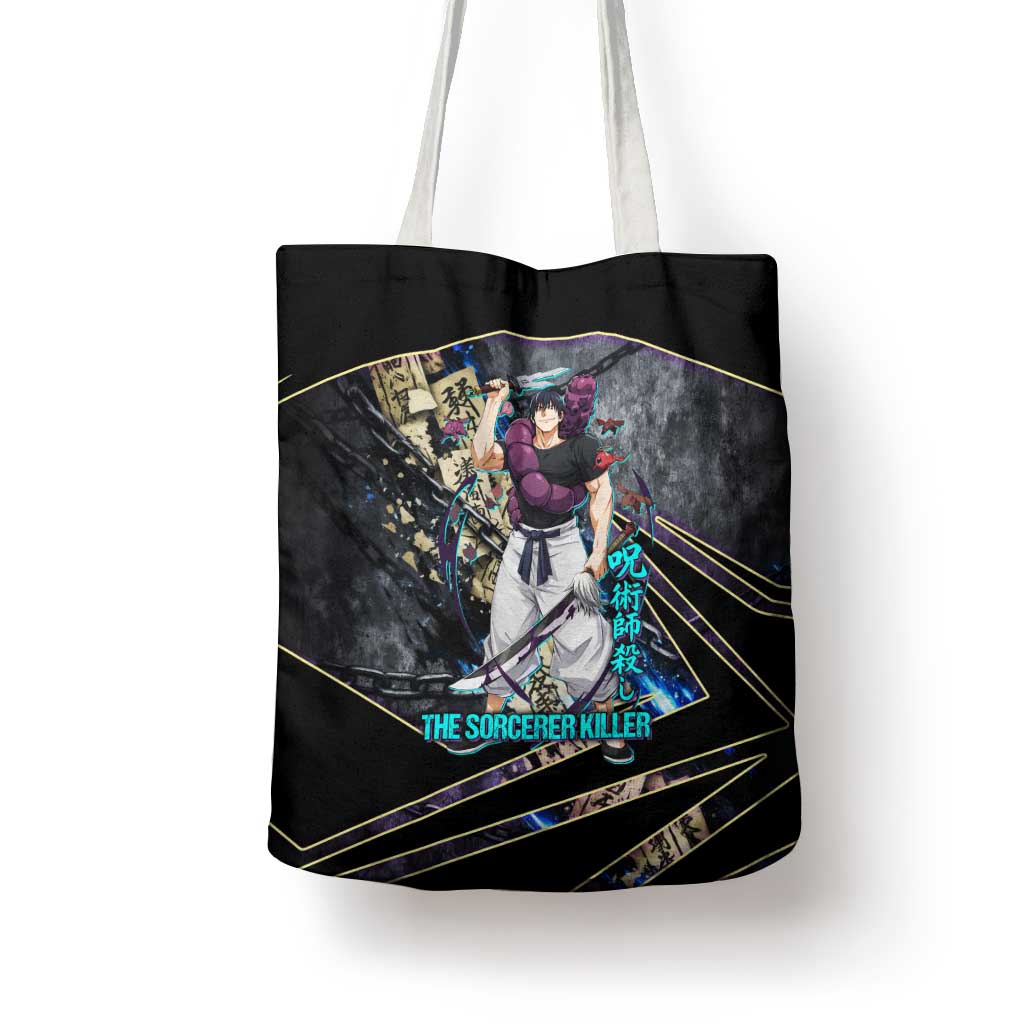 Toji Fushiguro Sorcerer Killer Tote Bag Dark Scroll Samurai Ink Style