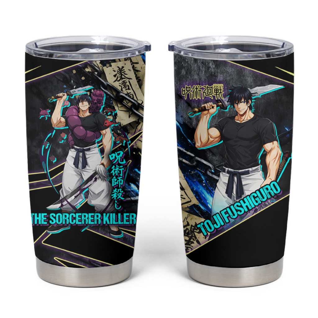 Toji Fushiguro Sorcerer Killer Tumbler Cup Dark Scroll Samurai Ink Style