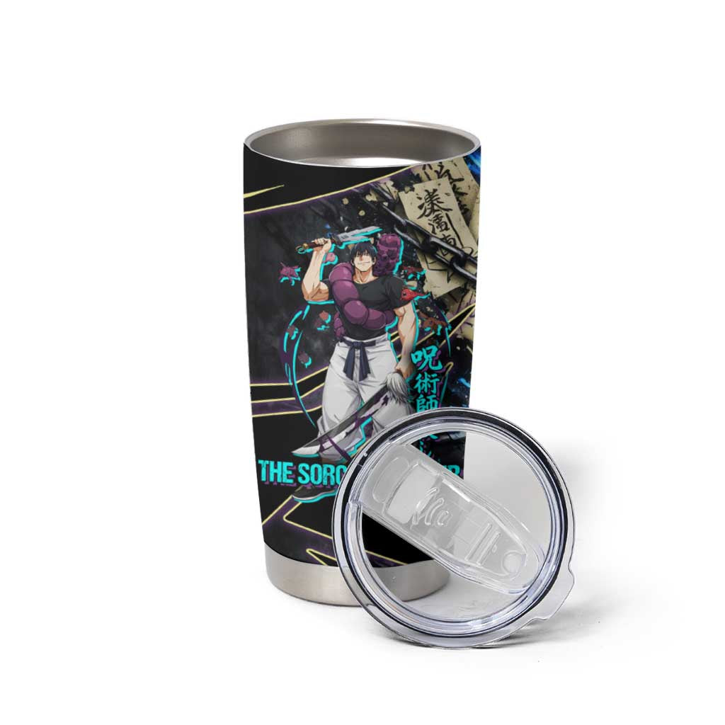Toji Fushiguro Sorcerer Killer Tumbler Cup Dark Scroll Samurai Ink Style